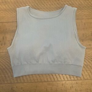 Paragon Fitwear Light Blue Ribbed Crop Sports Bra